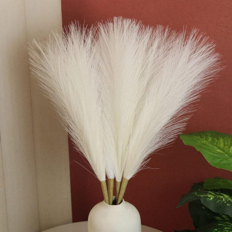 Buy Faux Comet Pampas Grass (Off White) - Set Of Four Artificial Flowers from Vaaree