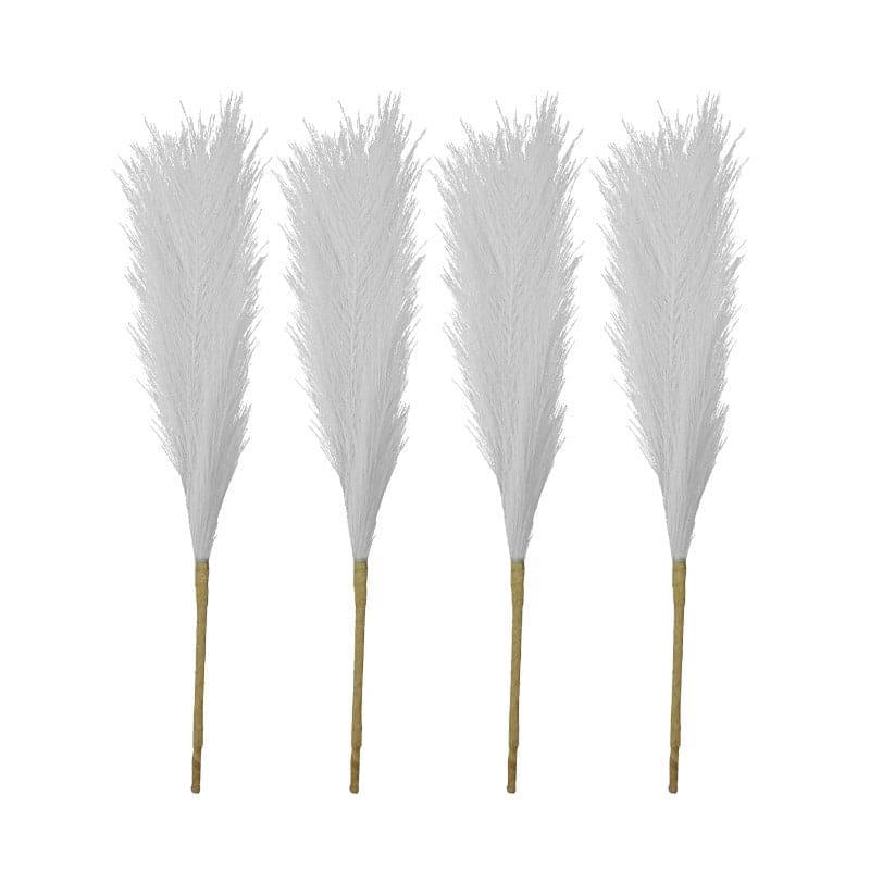 Artificial Flowers - Faux Comet Pampas Grass (White) - Set Of Four