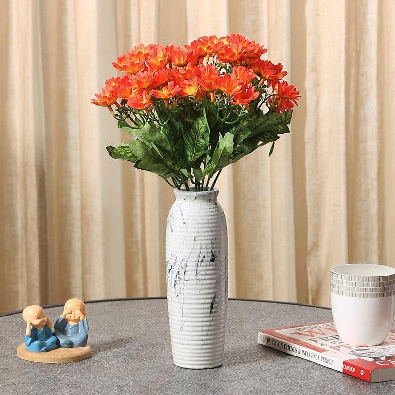 Buy Faux Daisy Floral Bunch (Orange) - Set Of Two Artificial Flowers from Vaaree