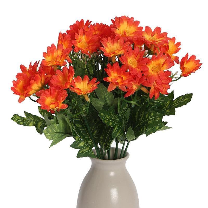 Buy Faux Daisy Floral Bunch (Orange) - Set Of Two Artificial Flowers from Vaaree