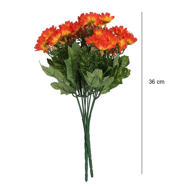 Buy Faux Daisy Floral Bunch (Orange) - Set Of Two Artificial Flowers from Vaaree