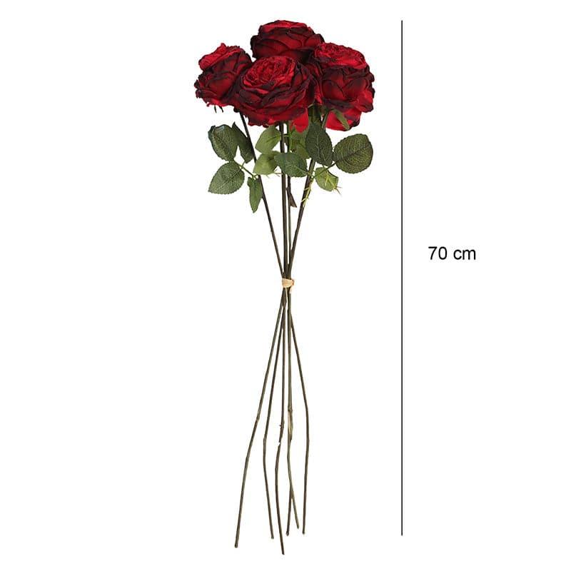 Artificial Flowers - Faux Dry Rose Stick - Red