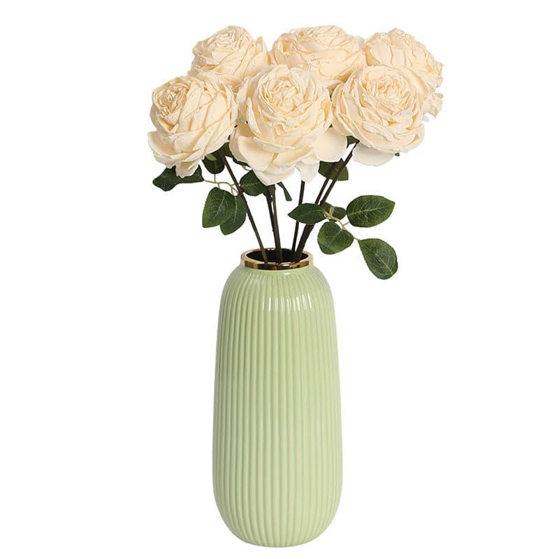 Artificial Flowers - Faux Dry Rose Stick - White