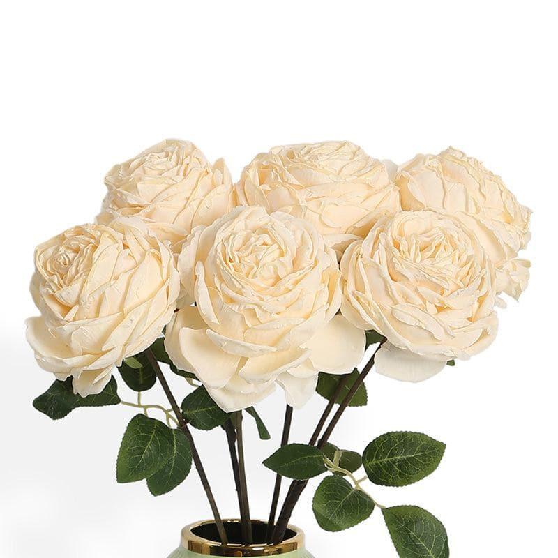 Artificial Flowers - Faux Dry Rose Stick - White