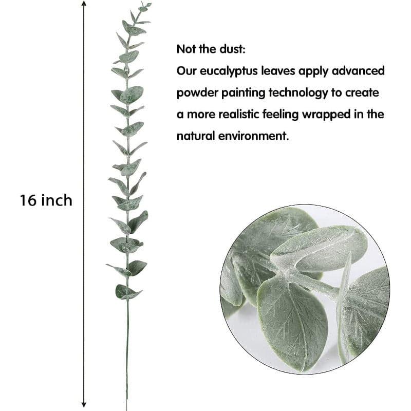 Artificial Flowers - Faux Eucalyptus Leaves - Set Of Five