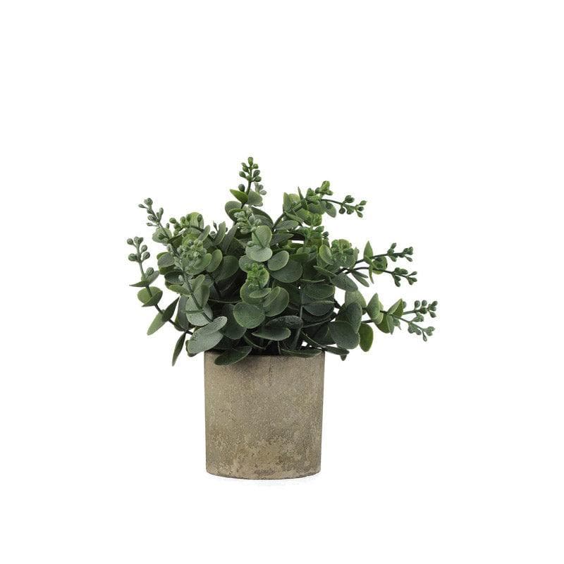 Artificial Flowers - Faux Eucalyptus Plant With Pot