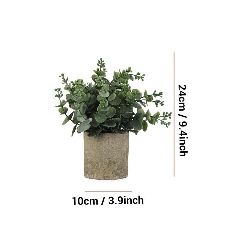 Buy Faux Eucalyptus Plant With Pot Artificial Flowers from Vaaree