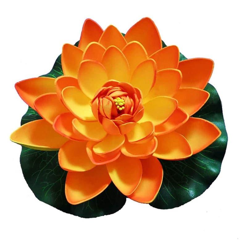 Buy Faux Floating Lotus (Orange) - Set Of Six Artificial Flowers from Vaaree