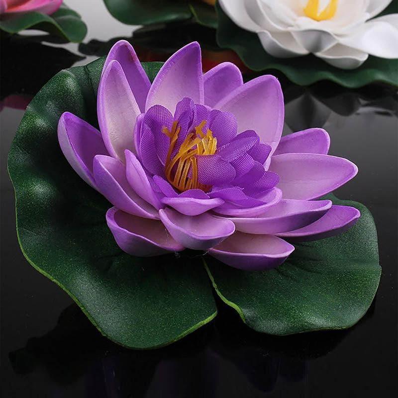 Buy Faux Floating Lotus (Purple) - Set Of Six Artificial Flowers from Vaaree