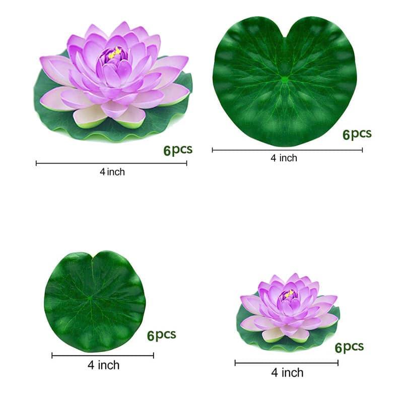 Buy Faux Floating Lotus (Purple) - Set Of Six Artificial Flowers from Vaaree