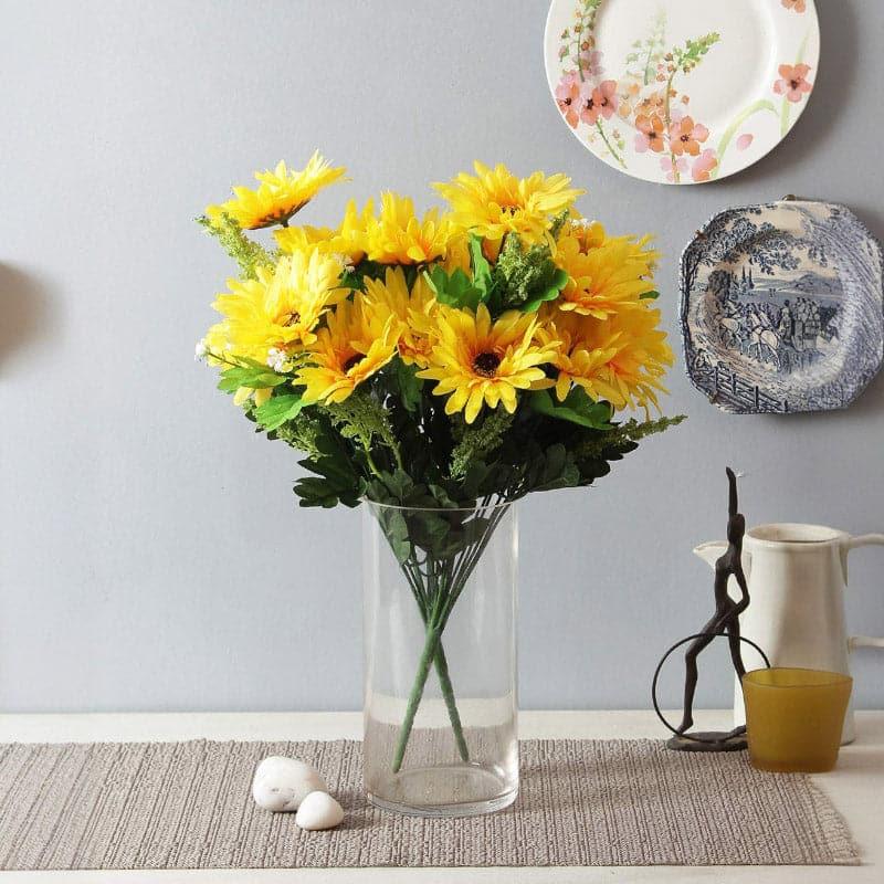 Buy Faux Garabara Daisy Flower Bunch - Yellow Artificial Flowers from Vaaree