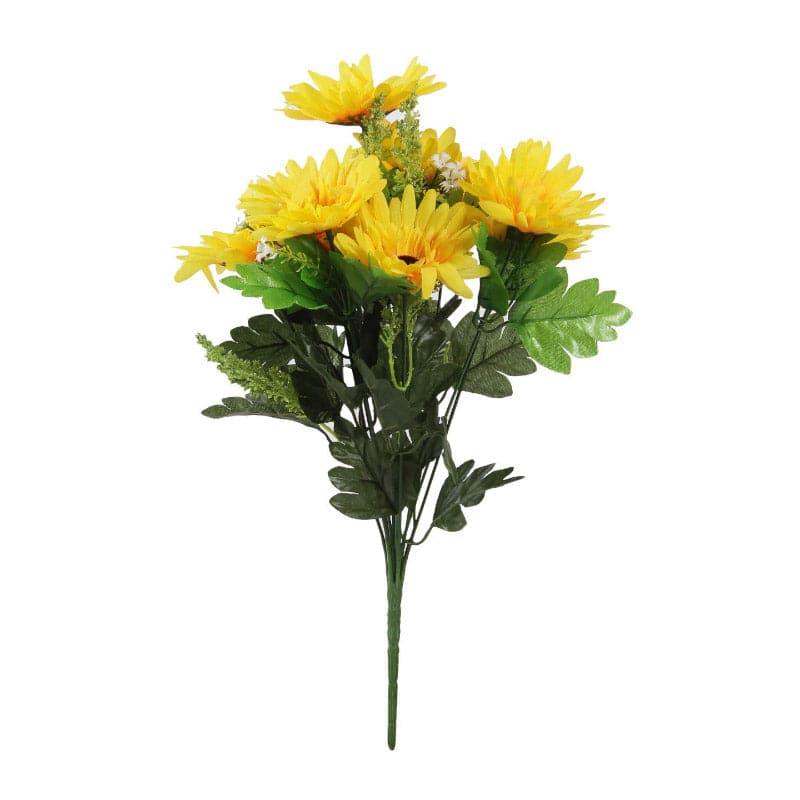 Buy Faux Garabara Daisy Flower Bunch - Yellow Artificial Flowers from Vaaree