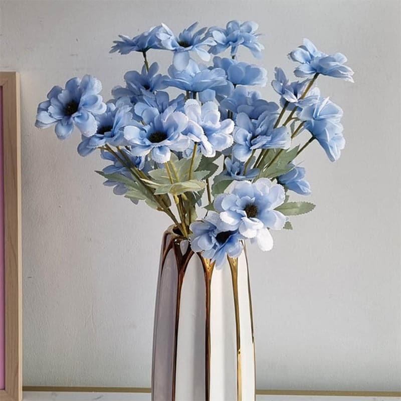 Buy Faux Gerbera Daisy Flower Bunch (Blue) - Set Of Four Artificial Flowers from Vaaree