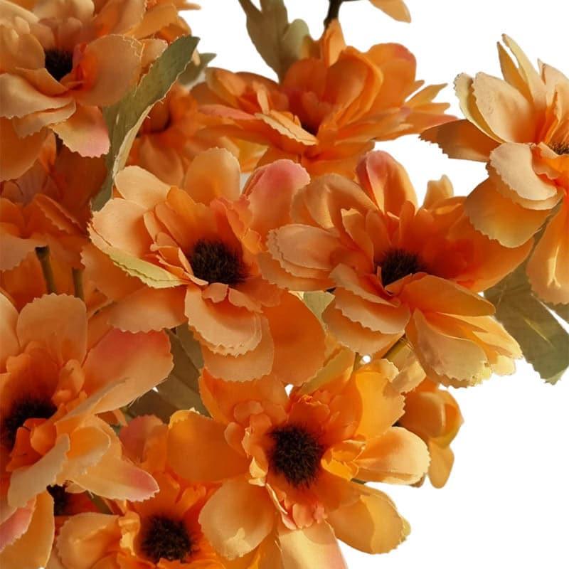 Artificial Flowers - Faux Gerbera Flower Bunch (Orange) - Set Of Four