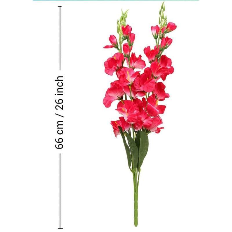 Buy Faux Gladiolus Lily Flower Bunch - Red Artificial Flowers from Vaaree