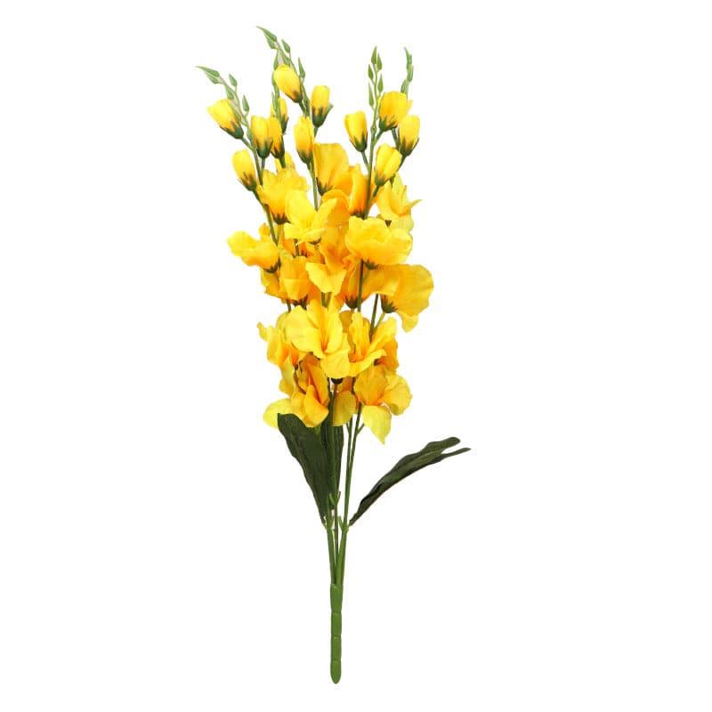 Buy Faux Gladiolus Lily Flower Bunch - Yellow Artificial Flowers from Vaaree