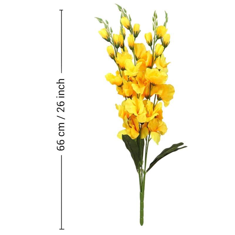 Buy Faux Gladiolus Lily Flower Bunch - Yellow Artificial Flowers from Vaaree