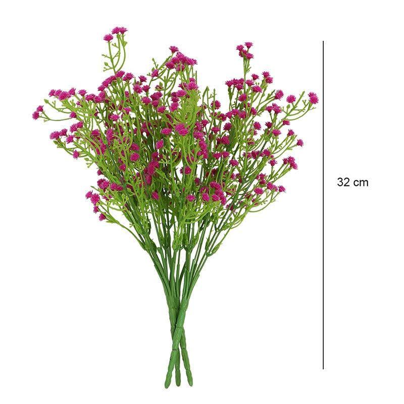 Buy Faux Gypsophila Floral Bunch (Dark Pink) - Set Of Two Artificial Flowers from Vaaree