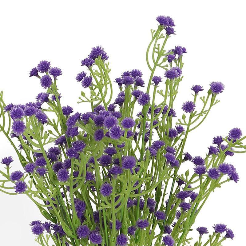 Artificial Flowers - Faux Gypsophila Floral Bunch (Violet) - Set Of Two