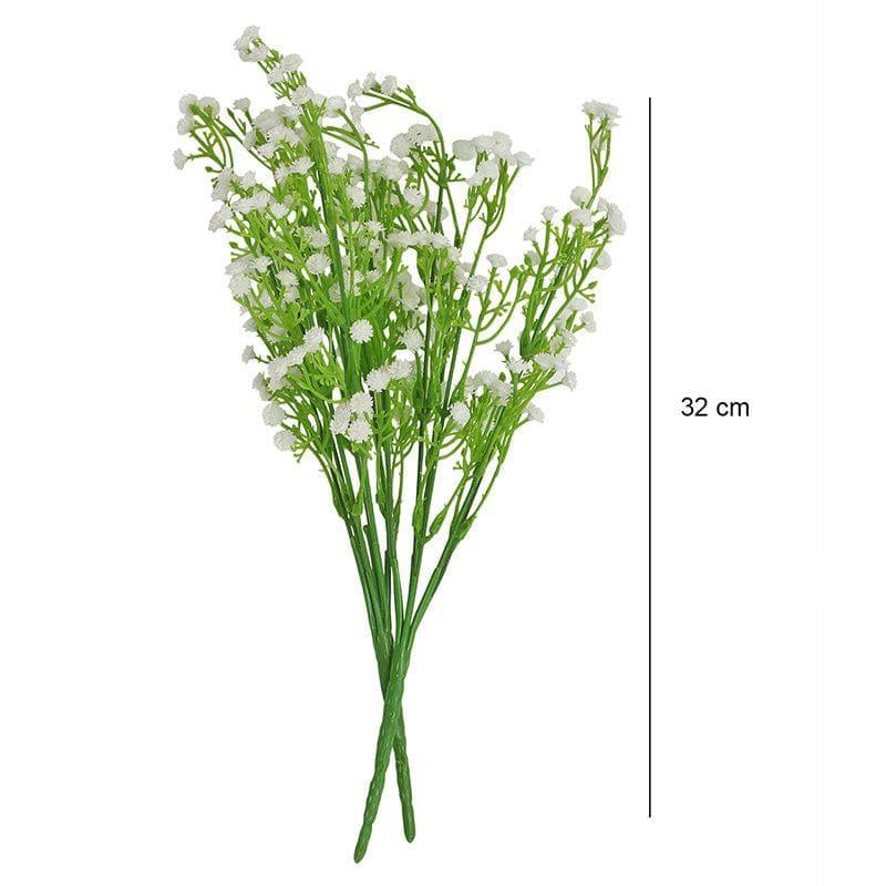 Buy Faux Gypsophila Floral Bunch (White) - Set Of Two Artificial Flowers from Vaaree