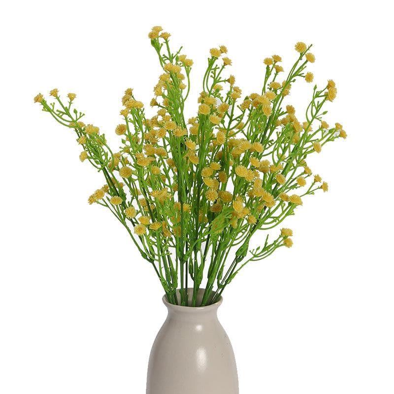 Buy Faux Gypsophila Floral Bunch (Yellow) - Set Of Two Artificial Flowers from Vaaree