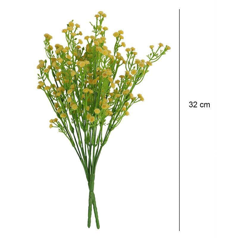 Artificial Flowers - Faux Gypsophila Floral Bunch (Yellow) - Set Of Two