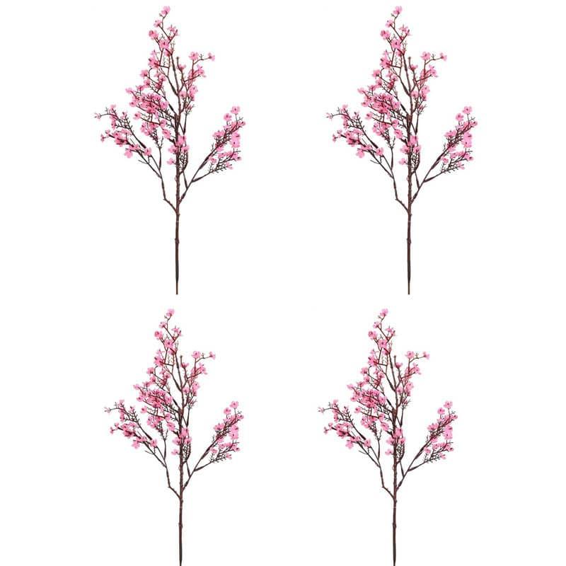 Buy Faux Gypsophila Floral Stick (Pink) - Set Of Four Artificial Flowers from Vaaree