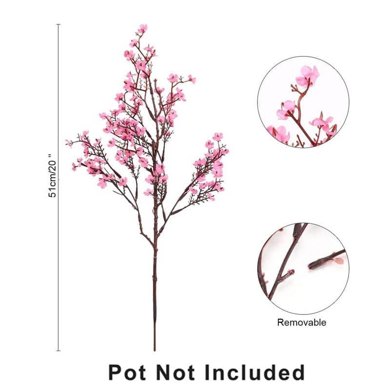 Buy Faux Gypsophila Floral Stick (Pink) - Set Of Four Artificial Flowers from Vaaree