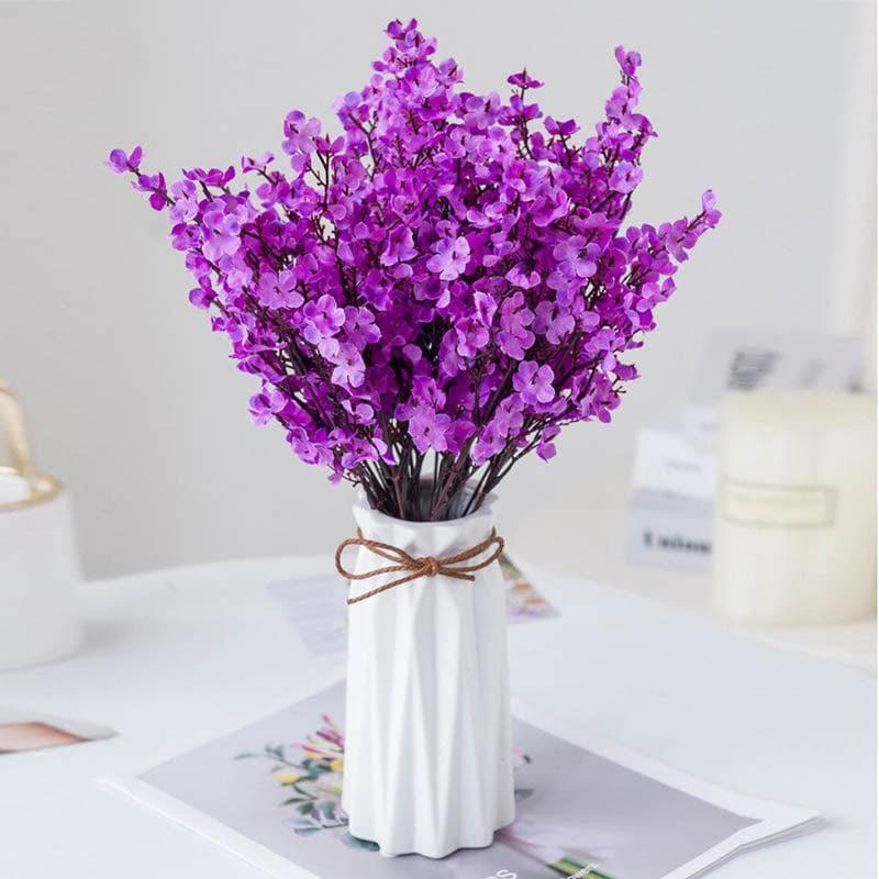 Artificial Flowers - Faux Gypsophila Floral Stick (Purple) - Set Of Four
