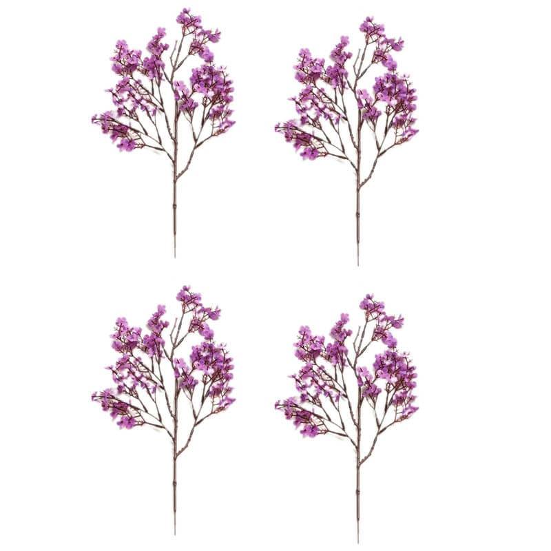 Buy Faux Gypsophila Floral Stick (Purple) - Set Of Four Artificial Flowers from Vaaree