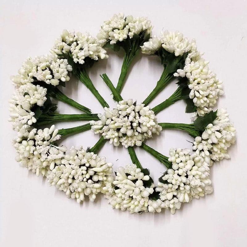 Buy Faux Gypsophilia Flower Bunch (Off White)- Set Of Twelve Artificial Flowers from Vaaree