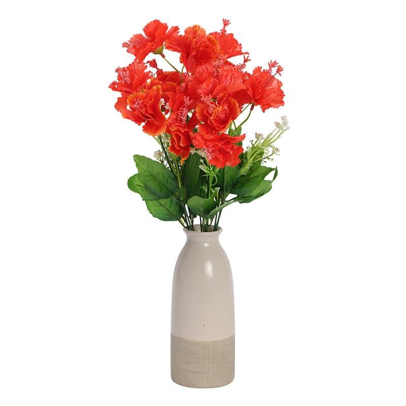 Buy Faux Hibiscus Floral Bunch (Orange) - Set Of Two Artificial Flowers from Vaaree