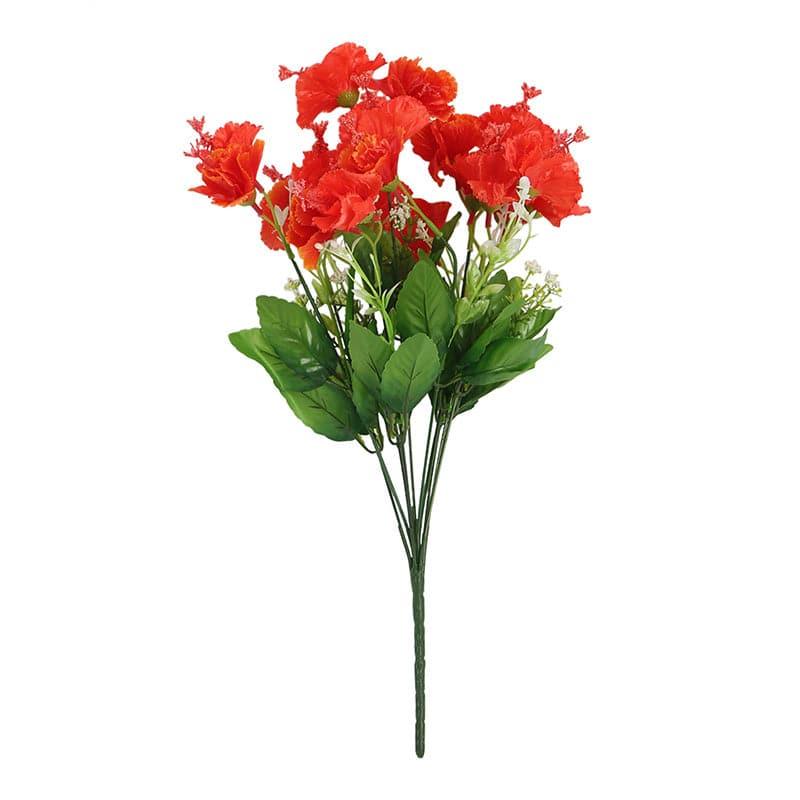Artificial Flowers - Faux Hibiscus Floral Bunch (Orange) - Set Of Two
