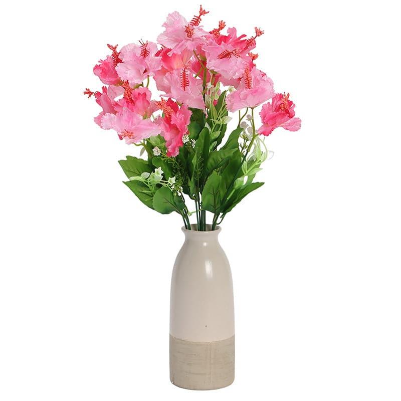 Buy Faux Hibiscus Floral Bunch (Pink) - Set Of Two Artificial Flowers from Vaaree