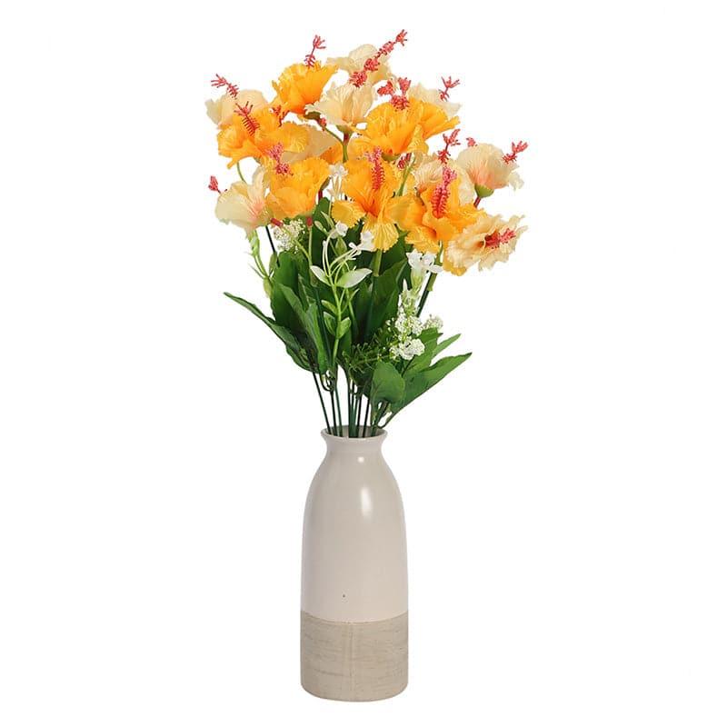 Buy Faux Hibiscus Floral Bunch (Yellow) - Set Of Two Artificial Flowers from Vaaree