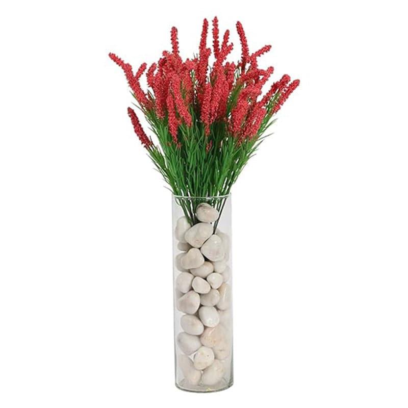 Buy Faux Hogla Millet Grass Bunch (Dark Pink) - Set Of Three Artificial Flowers from Vaaree