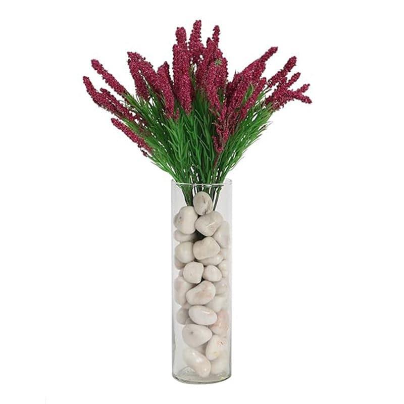 Buy Faux Hogla Millet Grass Bunch (Dark Purple) - Set Of Three Artificial Flowers from Vaaree