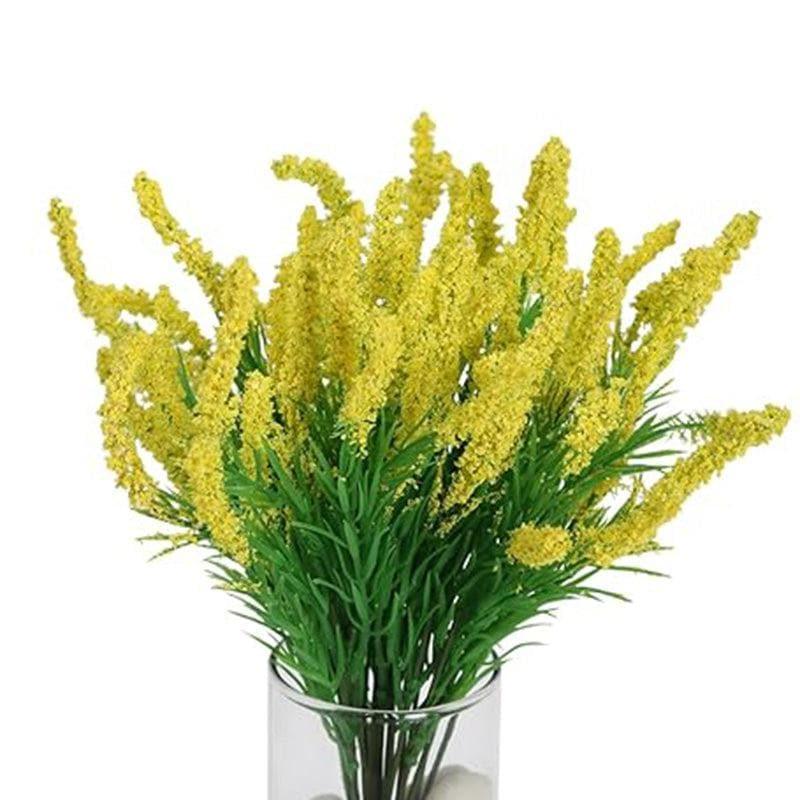 Buy Faux Hogla Millet Grass Bunch (Dark Yellow) - Set Of Three Artificial Flowers from Vaaree