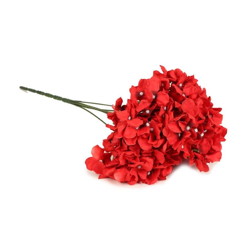 Artificial Flowers - Faux Holla Hydrangea Bunch - Red