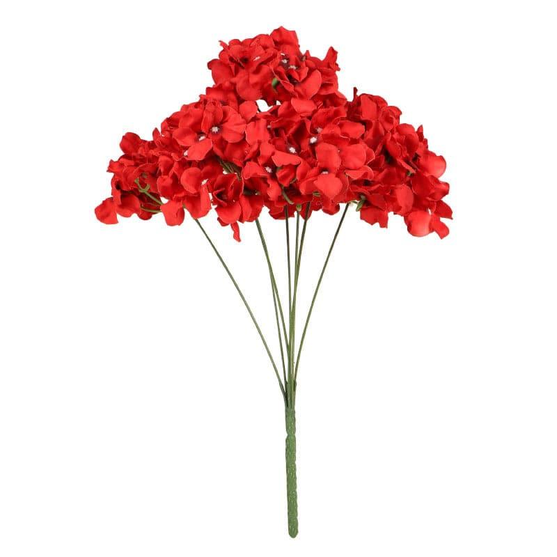 Artificial Flowers - Faux Holla Hydrangea Bunch - Red