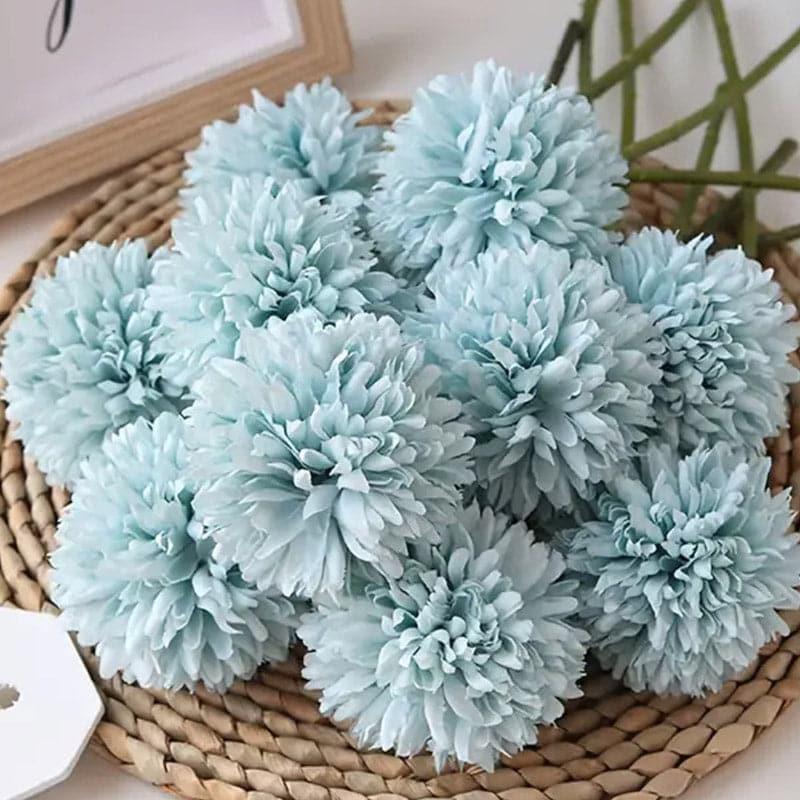 Buy Faux Ja Dank Chrysanthemum Bunch (Blue) - Set Of Six Artificial Flowers from Vaaree