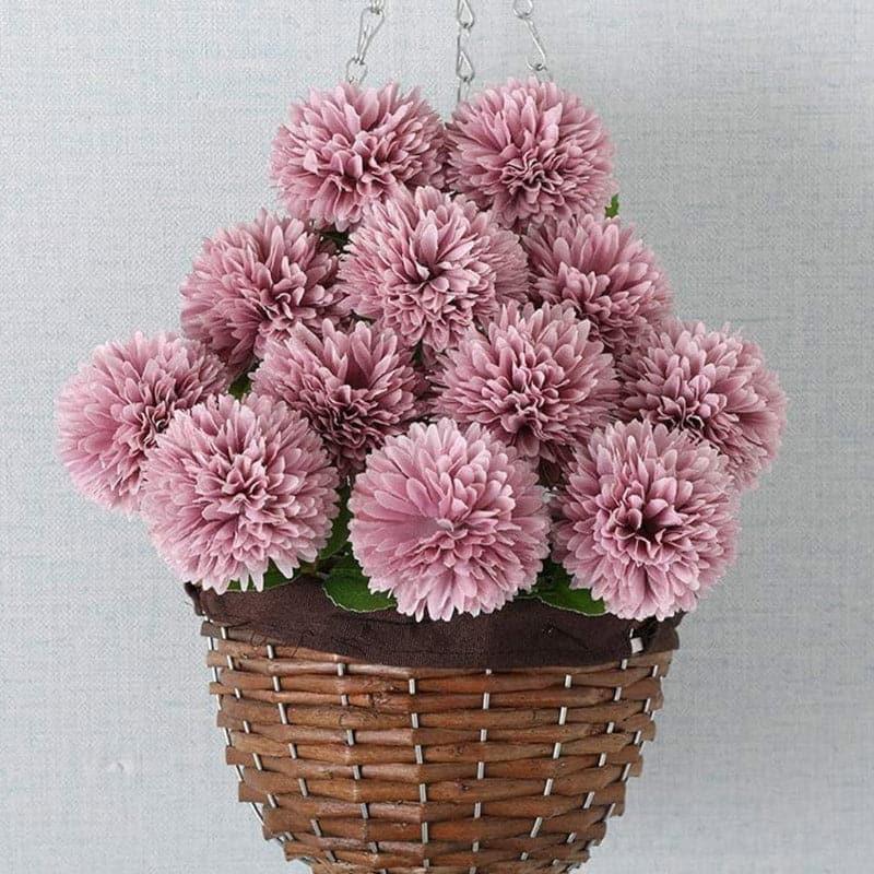 Artificial Flowers - Faux Ja Dank Chrysanthemum Bunch - Pink