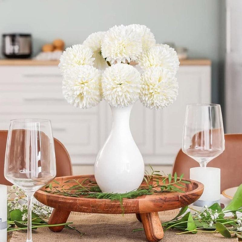 Buy Faux Ja Dank Chrysanthemum Bunch (White) - Set Of Six Artificial Flowers from Vaaree