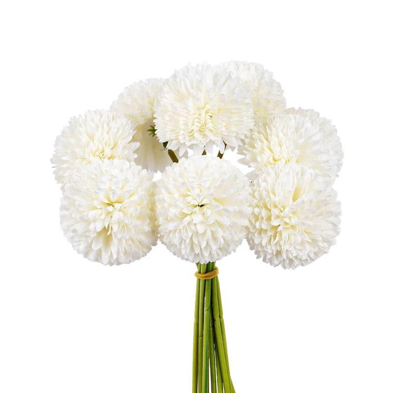 Buy Faux Ja Dank Chrysanthemum Bunch (White) - Set Of Six Artificial Flowers from Vaaree