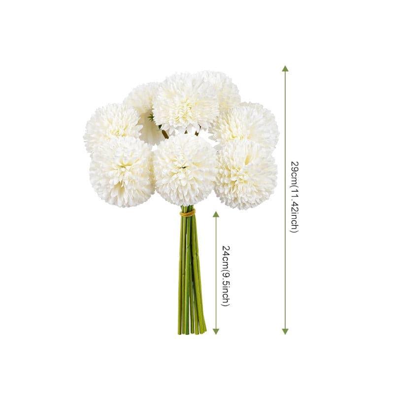 Buy Faux Ja Dank Chrysanthemum Bunch (White) - Set Of Six Artificial Flowers from Vaaree