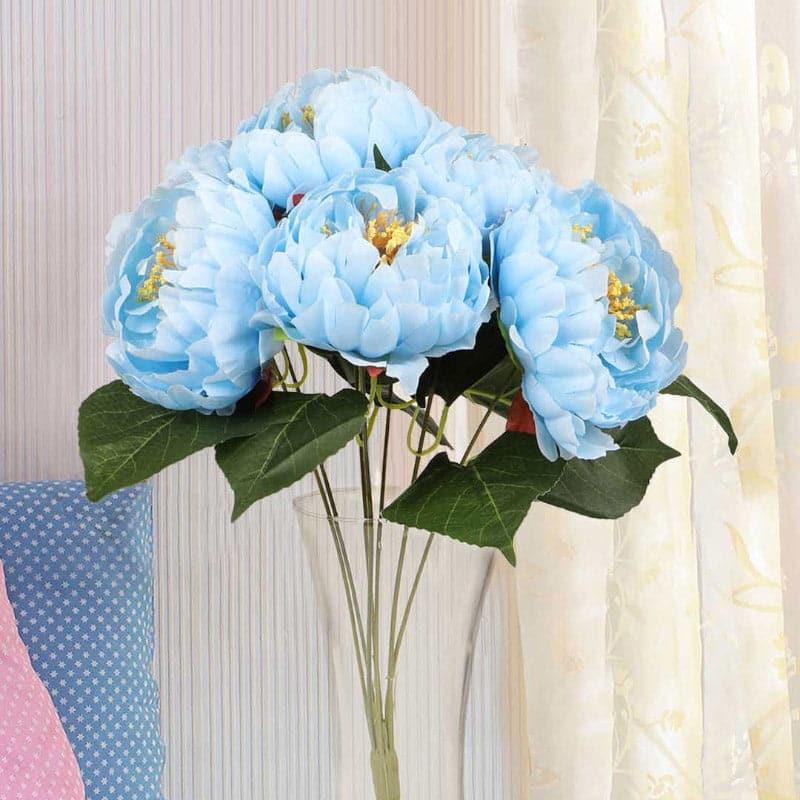 Buy Faux Kansas Peony Bunch - Blue Artificial Flowers from Vaaree