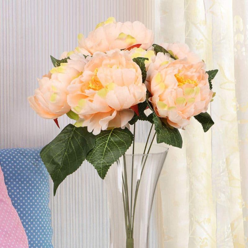 Buy Faux Kansas Peony Bunch - Peach Artificial Flowers from Vaaree