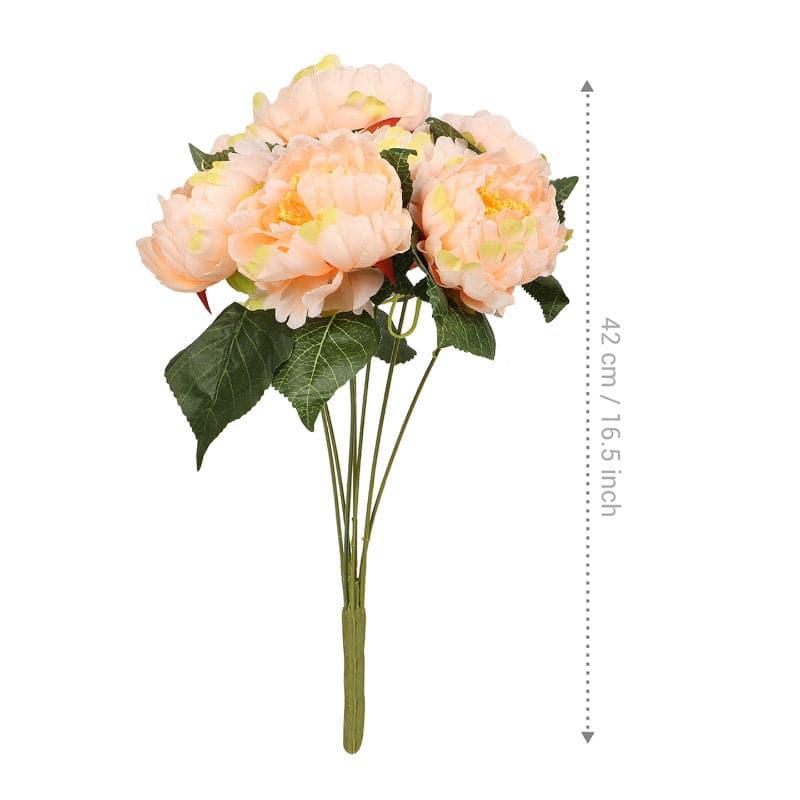 Buy Faux Kansas Peony Bunch - Peach Artificial Flowers from Vaaree