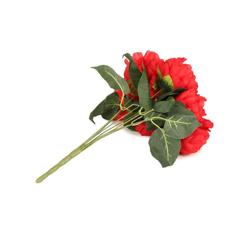 Artificial Flowers - Faux Kansas Peony Bunch - Red