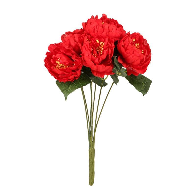 Buy Faux Kansas Peony Bunch - Red Artificial Flowers from Vaaree